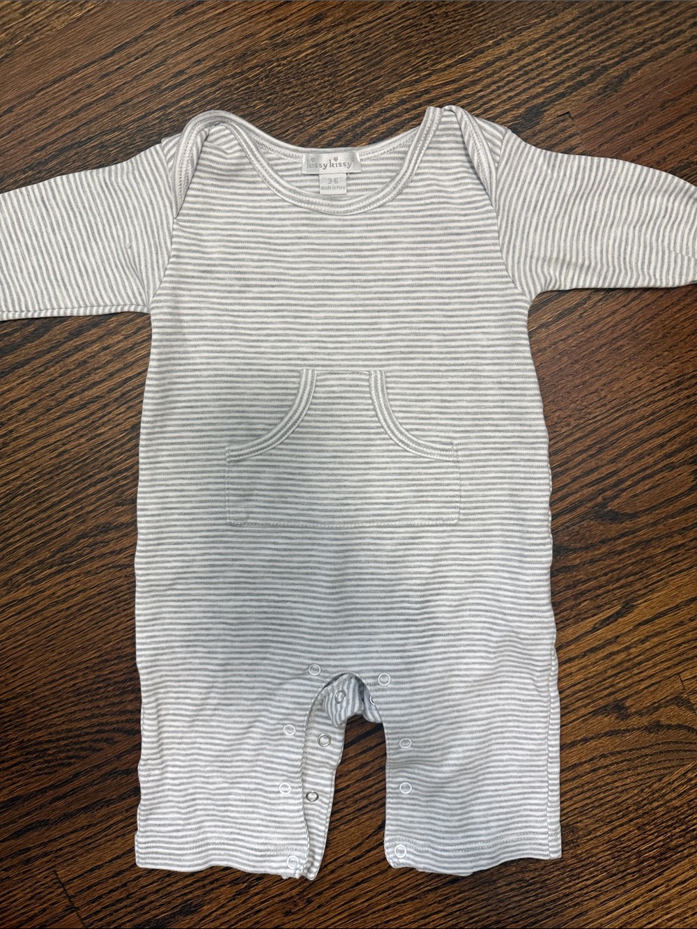 Kissy kissy gray stripe playsuit